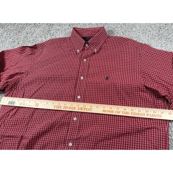 Ralph Lauren Yarmouth Men's Long Sleeve Button Down Red Plaid Shirt Size 16 L/XL - Picture 7 of 7